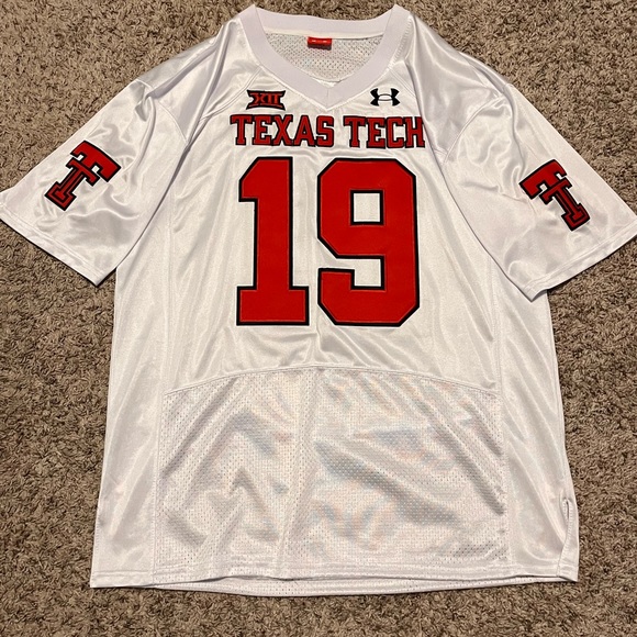 Custom Taurean Henderson Texas Tech White Football Jersey - Large - Picture 3 of 9